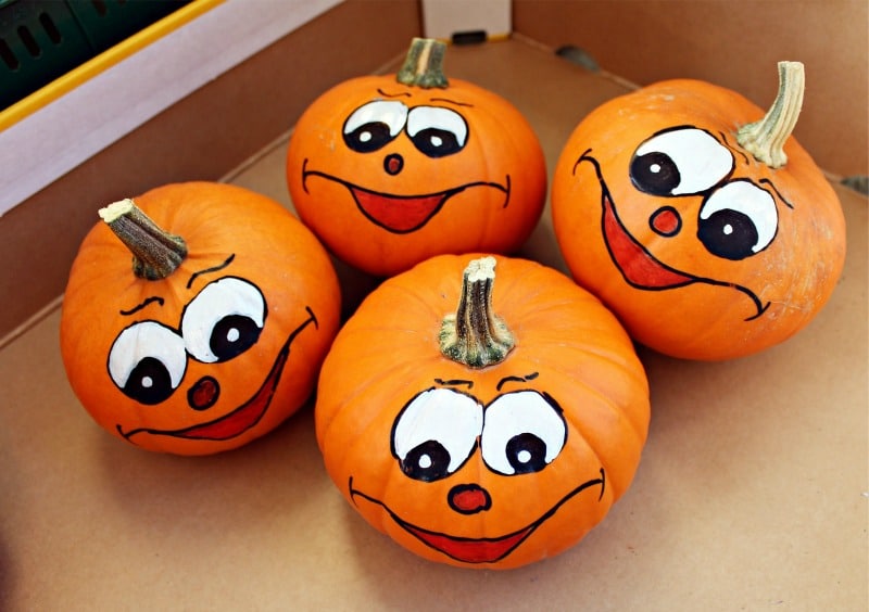 cute painted pumpkin faces