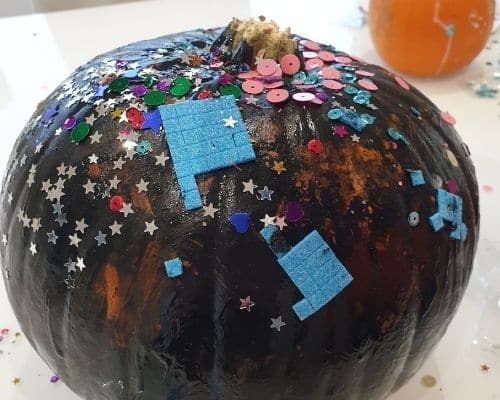Black pumpkin decorating